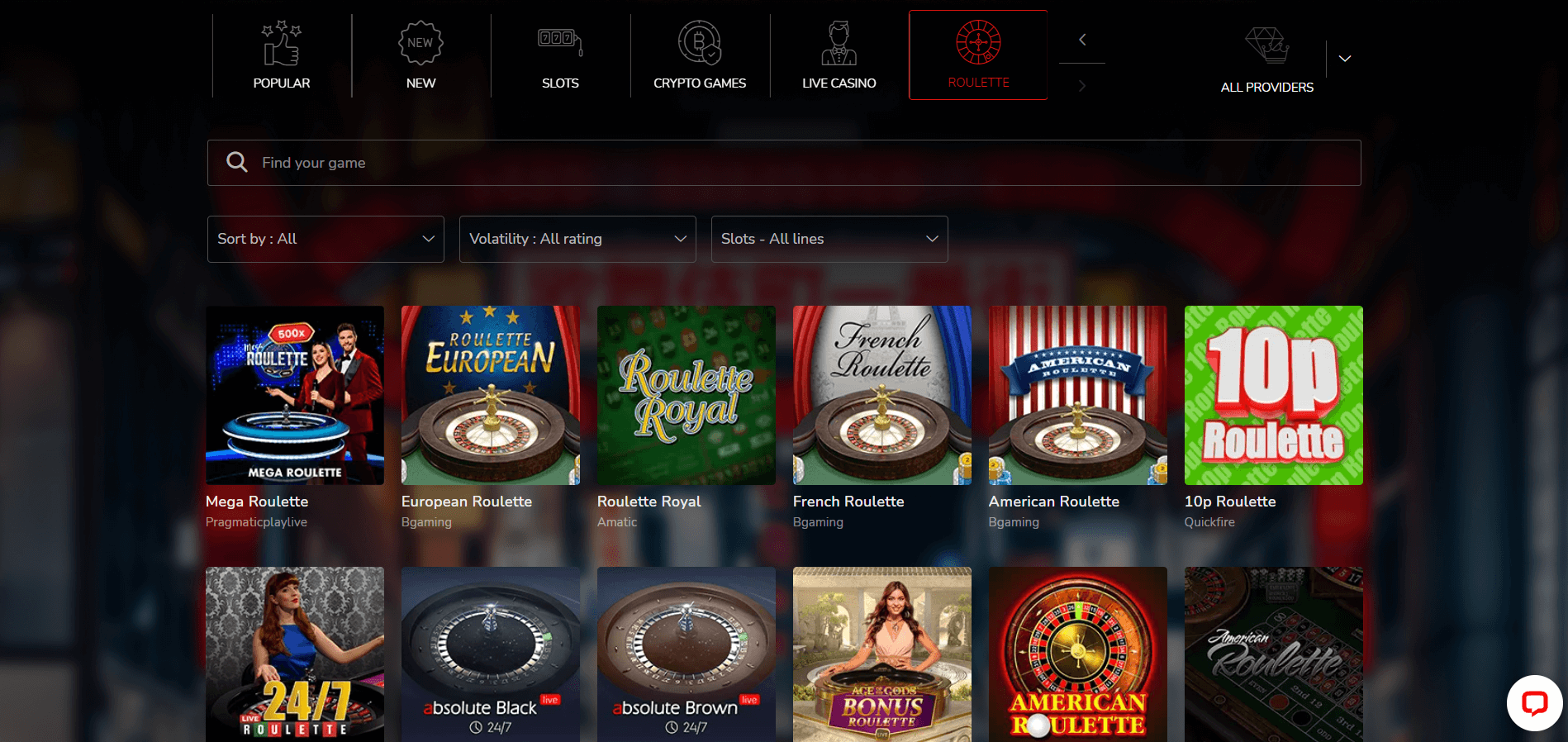 Oshi Casino pokies lobby